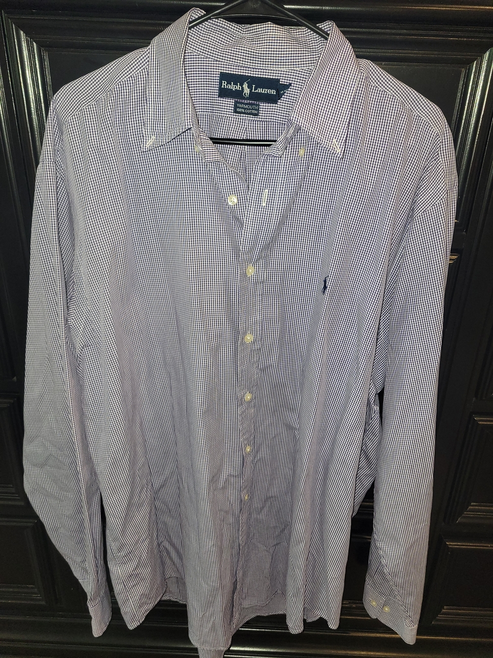 Ralph Lauren Men's Blue Micro-Check Button-Down Shirt